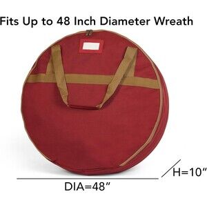 Covermates Keepsakes 48in Wreath Storage Bag Heavy-Duty Polyester w/Buckle Strap